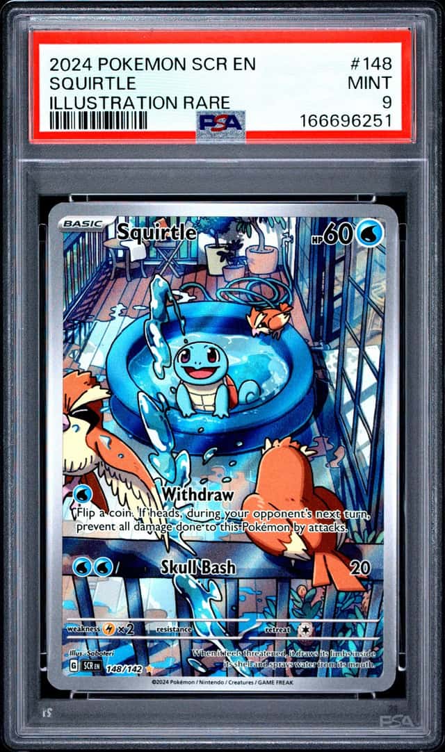 Pokemon Squirtle Stellar Crown 148/142 Illustration Rare PSA 9 Mint
