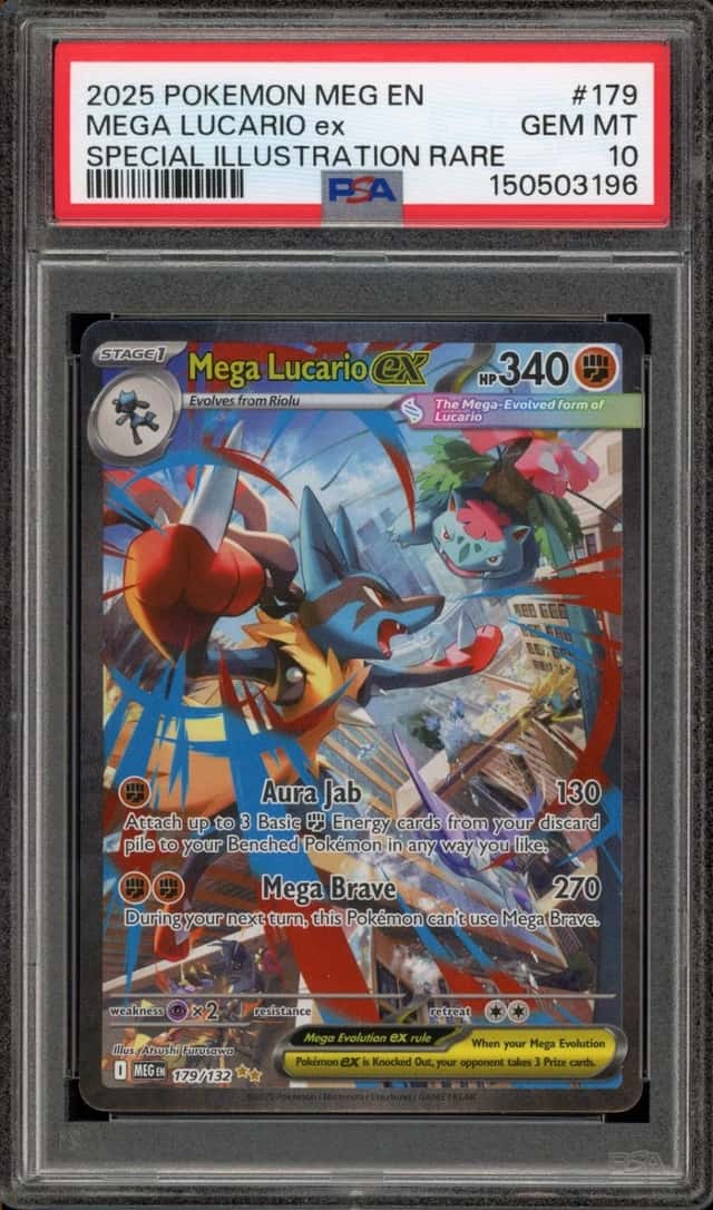 Pokemon Mega Lucario ex Mega Evolution Special Illustration Rare #179 PSA 10