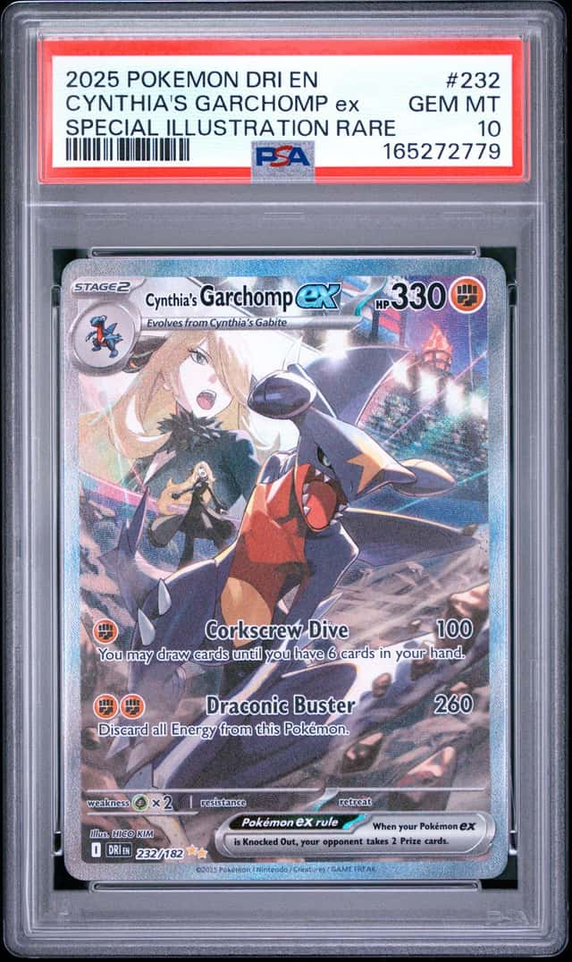 25 Pokemon Cynthia's Garchomp ex Special Illustration Rare #232/182 PSA 10 A MC7