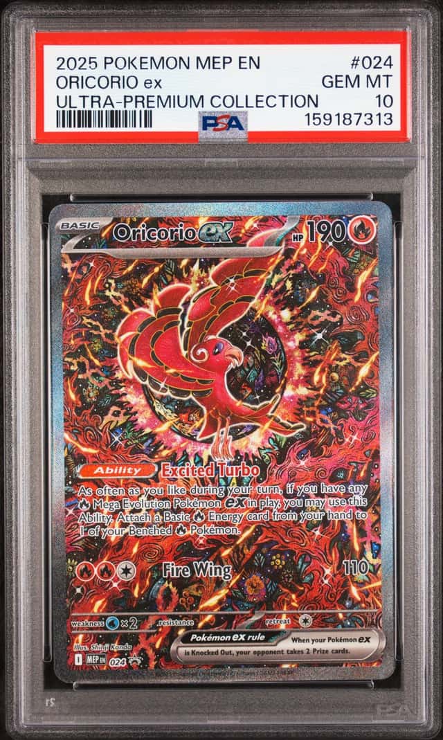 2026 POKEMON MEP BS PROMO MEGA CHARIZARD X EX UPC #024 ORICORIO EX PSA 10
