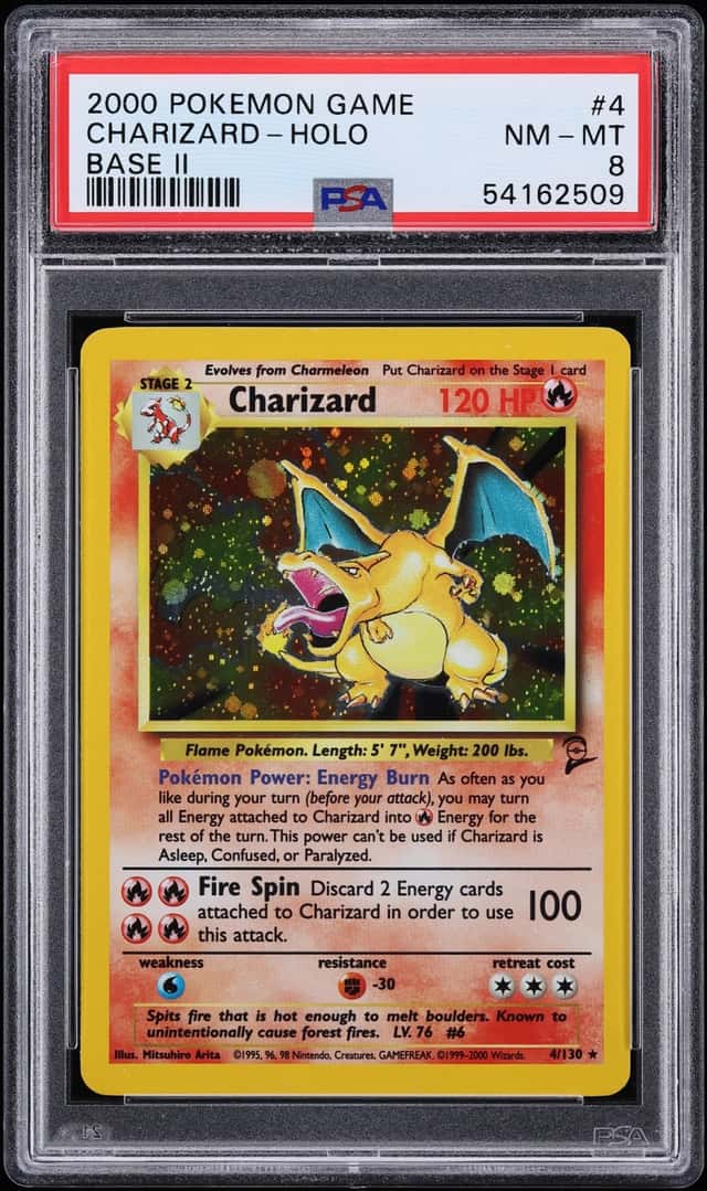2000 Pokemon Base Set 2 Holo Charizard #4 PSA 8 NM-MT