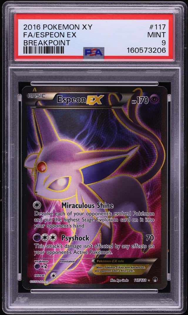 2016 Pokemon XY BreakPoint Full Art Espeon EX #117 PSA 9 MINT