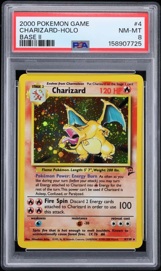 2000 Pokemon Base Set 2 Holo Charizard #4 PSA 8 NM-MT