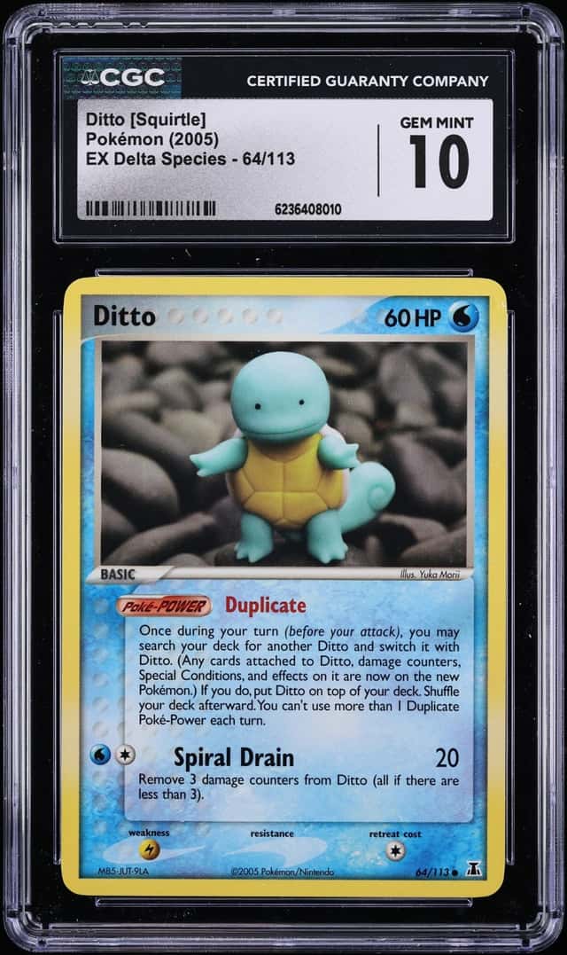 2005 Pokemon EX Delta Species Ditto Squirtle #64 CGC 10 GEM MINT