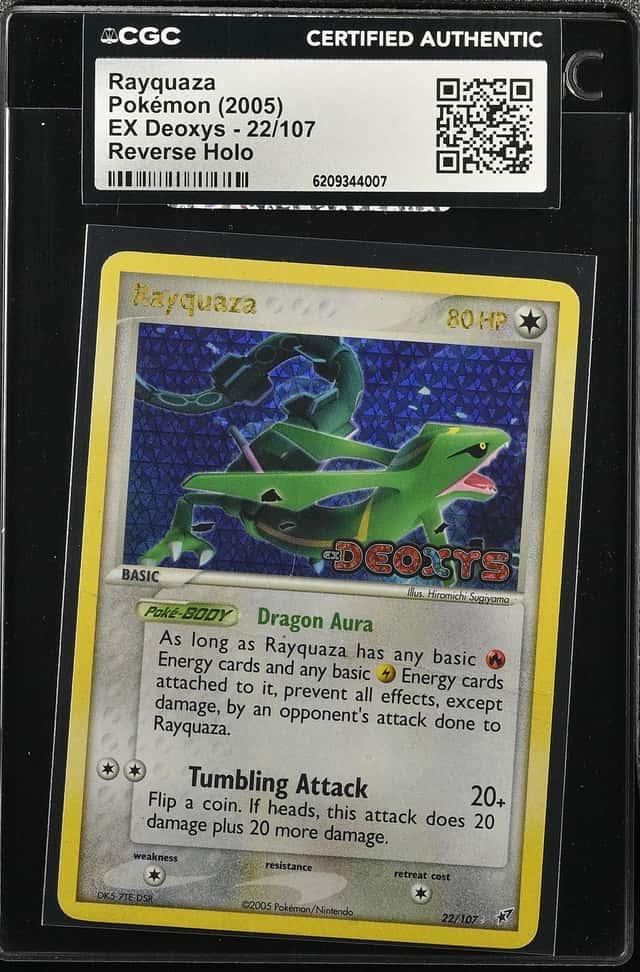 2005 Pokemon EX Deoxys Reverse Holo Rayquaza #22 CGC AUTH