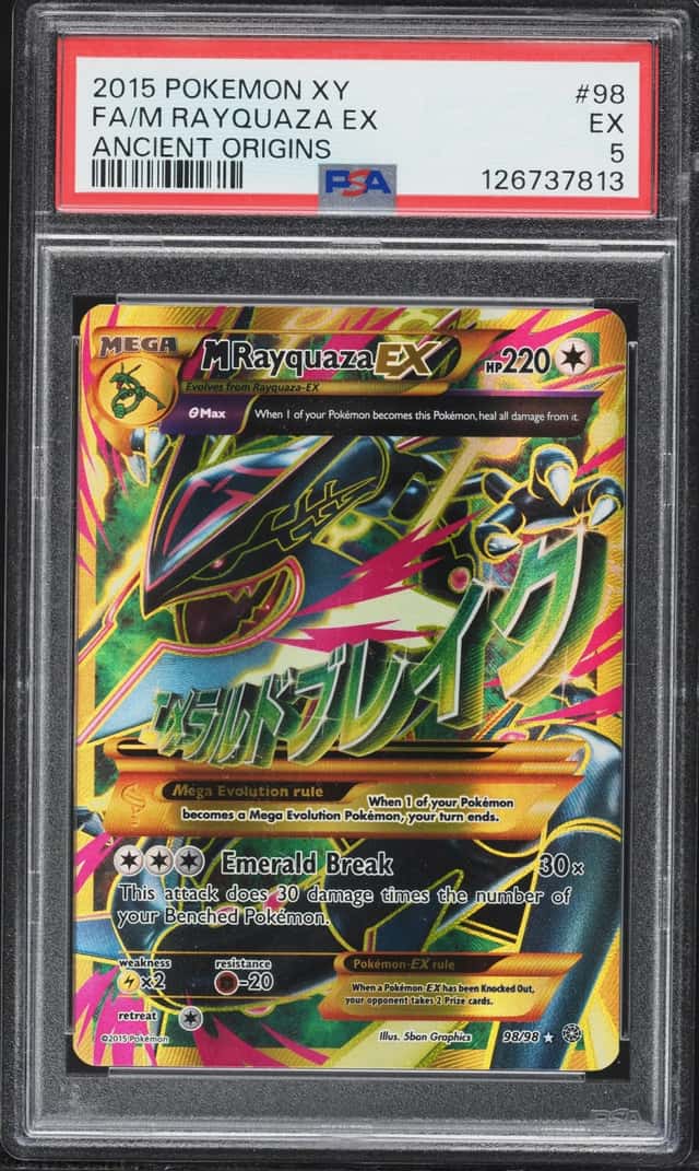 2015 Pokemon XY Ancient Origins Full Art M Rayquaza EX #98 PSA 5 EX