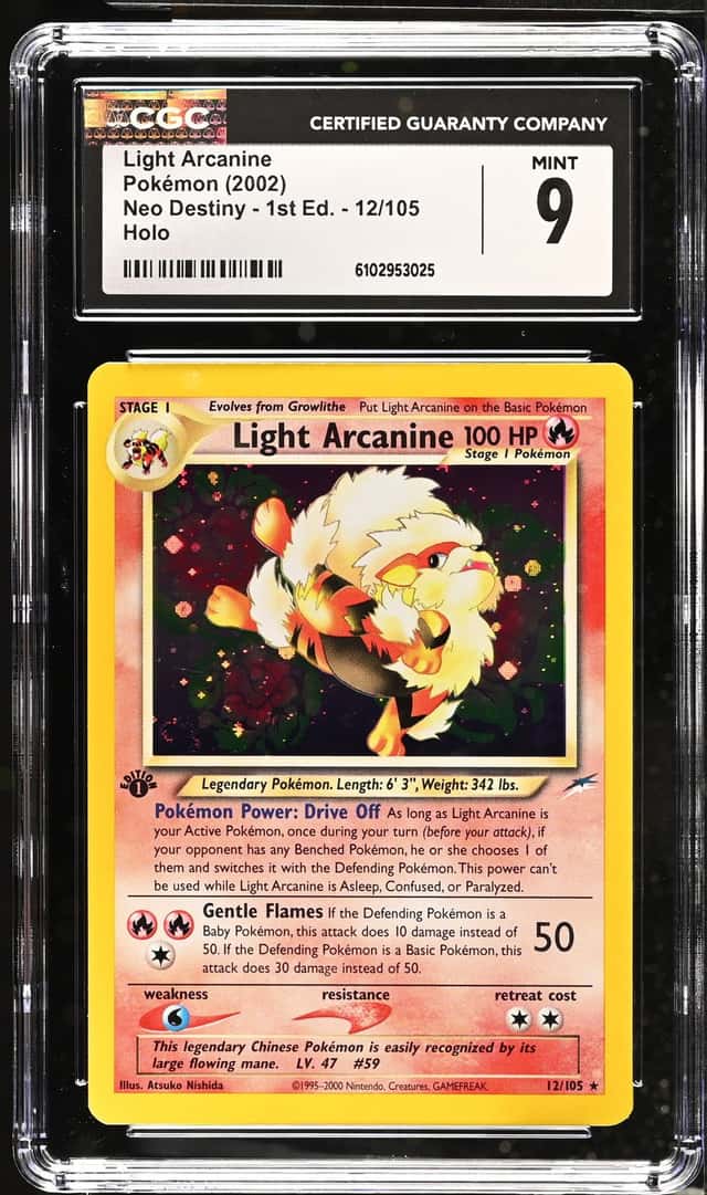 2002 Pokemon Neo Destiny 1st Edition Holo Light Arcanine #12