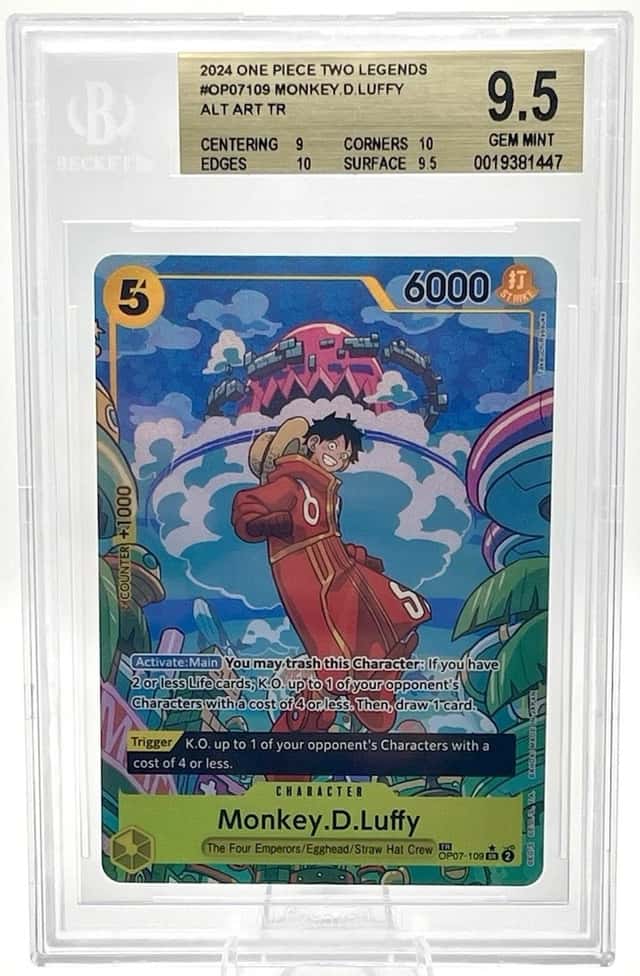 Monkey.D.Luffy (TR) OP07-109 Two Legends Foil Treasure Rare BGS 9.5 One Piece