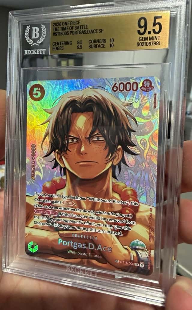 Bandai One Piece Portgas D Ace ST15-005 SP Alt Art Holo BGS 9.5