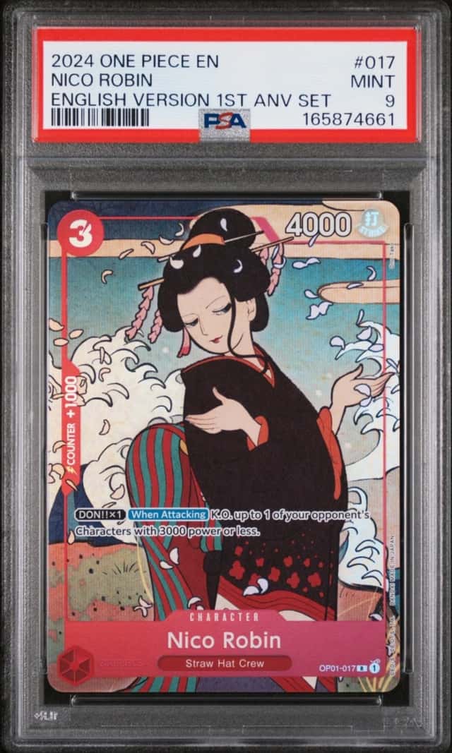 2024 ONE PIECE ENGLISH VERSION 1ST ANNIVERSARY SET #017 NICO ROBIN PSA 9