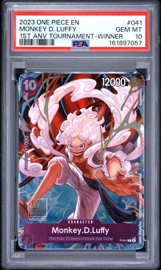 2023 ONE PIECE PROMOS 1ST ANNIVERSARY TOURNAMENT-WINNER MONKEY D. LUFFY PSA 10