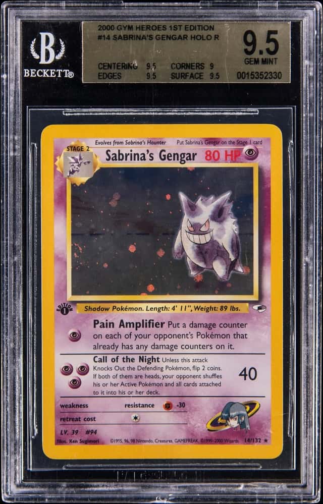 2000 Pokemon Gym Heroes 1st Edition Holo #14 Sabrina's Gengar - BGS GEM MINT 9.5