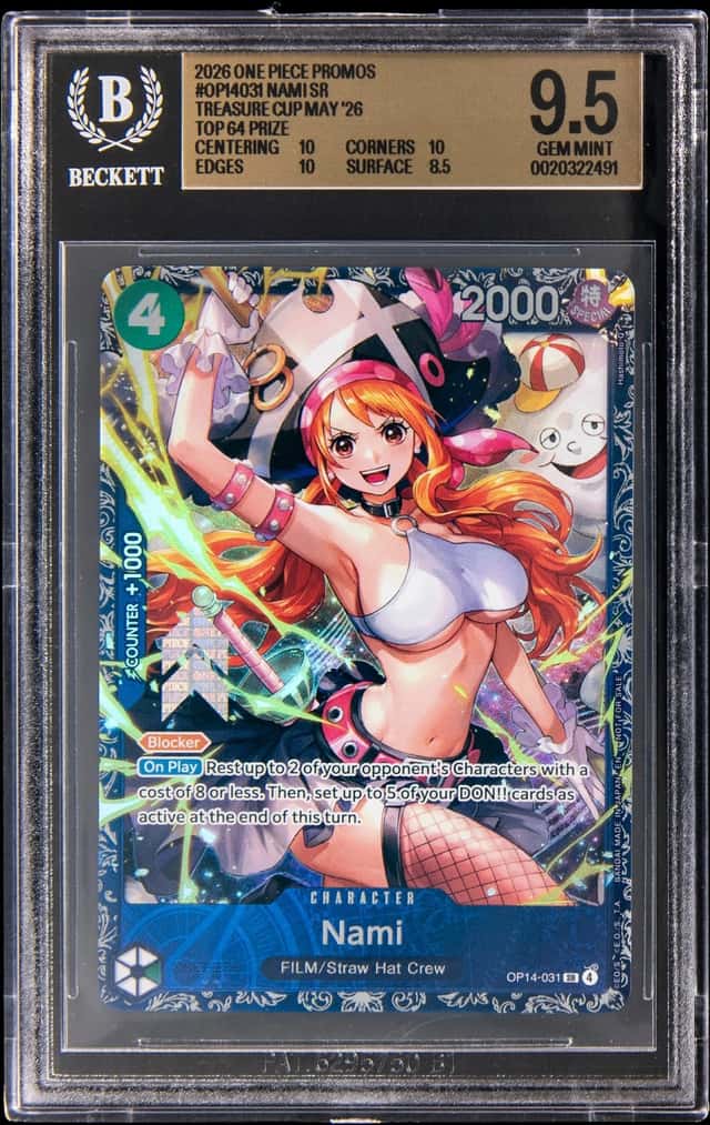 2026 One Piece Treasure Cup May '26 Top 64 Price Promo #OP14-031 Nami - BGS GEM MINT 9.5