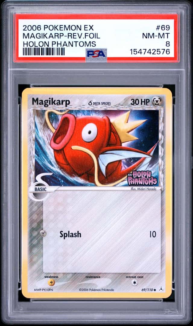 2006 Pokemon Ex Holon Phantoms Magikarp #69 Reverse Foil Psa 8 STAMPED