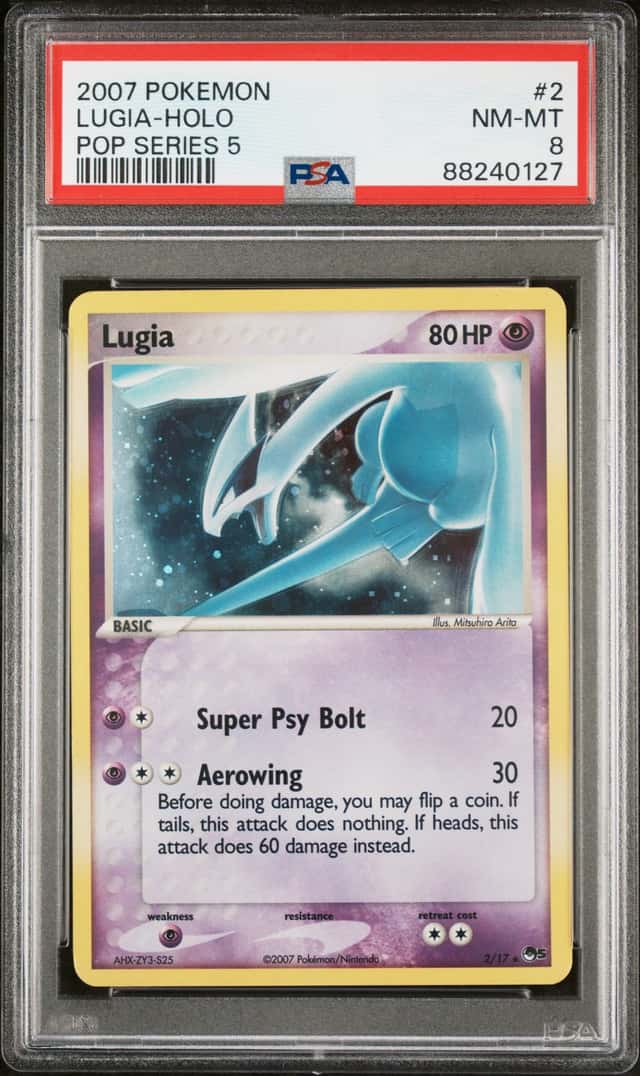 2007 POKEMON LUGIA POP SERIES 5 HOLO 02/17 PSA 8