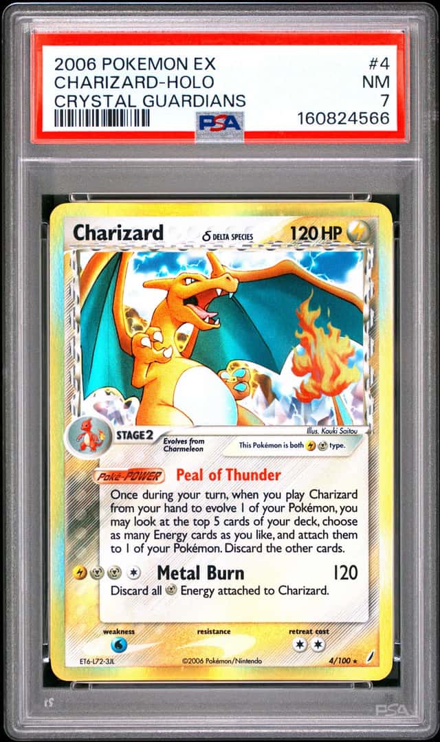2006 POKEMON EX CRYSTAL GUARDIANS #4 CHARIZARD-HOLO PSA 7 NM