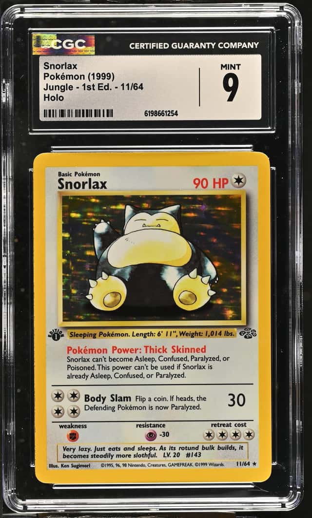 1999 Pokemon Jungle 1st Edition #11/64 Snorlax Holo CGC 9 MINT