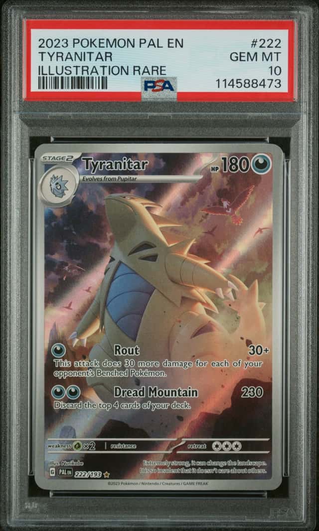 TYRANITAR 2023 POKEMON PALDEA EVOLVED 222/193 ILLUSTRATION RARE PSA 10 Q3963-7