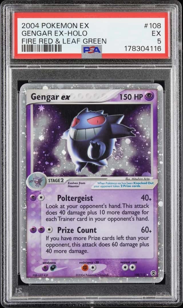 2004 POKEMON EX FIRE RED & LEAF GREEN #108 GENGAR EX-HOLO PSA 5