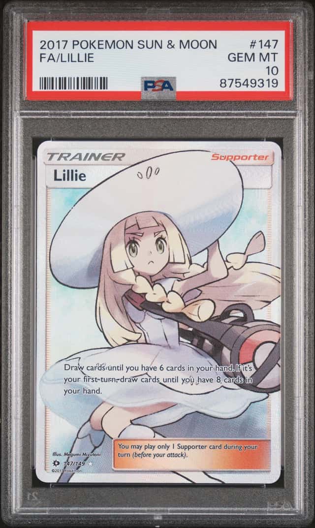 Pokemon Lillie 147/149 Sun & Moon Base Set Full Art Trainer