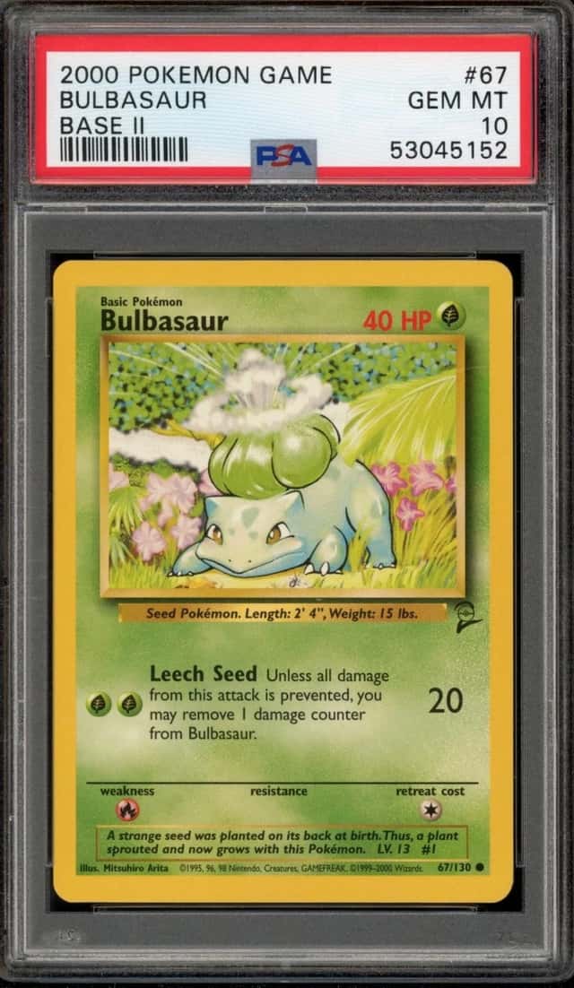 Pokemon Bulbasaur Base Set II 67 PSA 10 Gem Mint