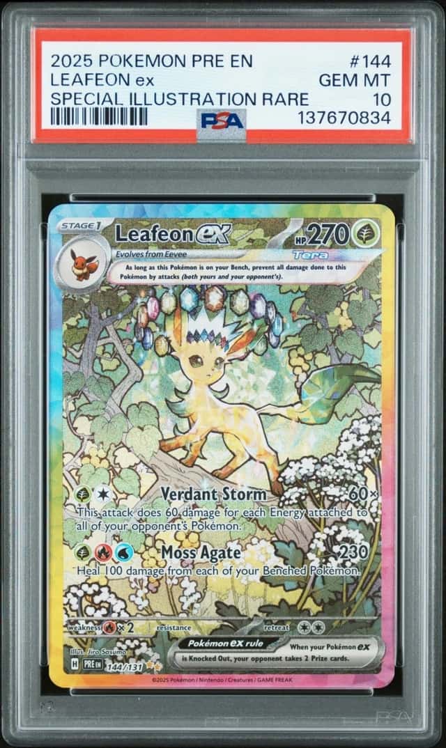 Pokemon Leafeon EX Prismatic Evolutions 144/131 Special Illustration Rare PSA 10