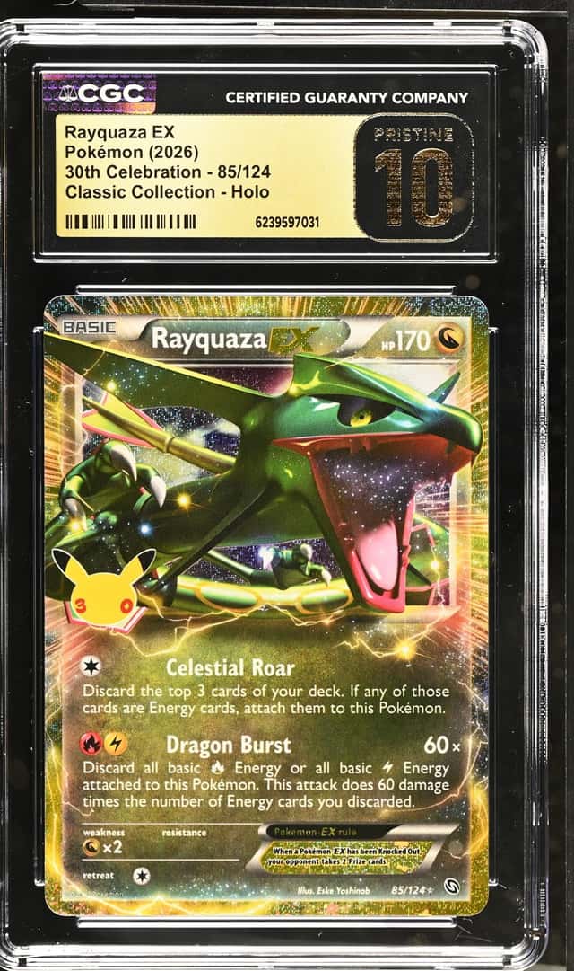2026 Pokemon 30th Celeb Rayquaza-EX Classic [Dragons Exalted] #85/124 CGC 10