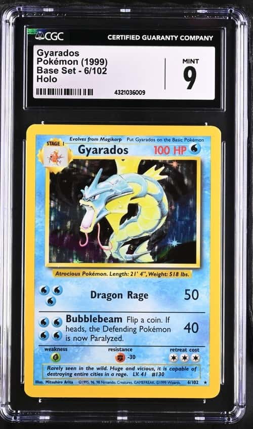 1999 Pokémon TCG Gyarados Base Set Holo Rare 6/102 CGC Mint 9!Graded Vintage💎