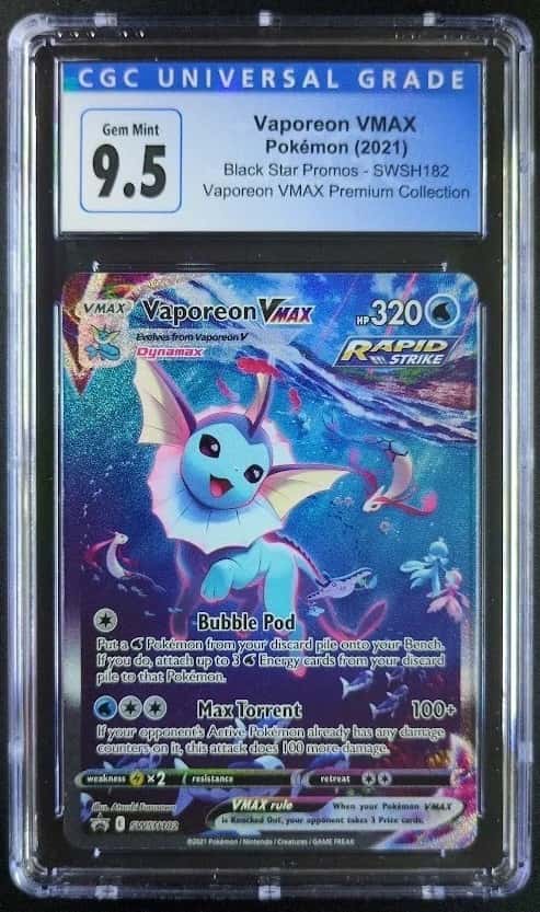 2021 Pokemon VAPOREON VMAX #SWSH182 Premium Collection Stamped Promo EN CGC 10