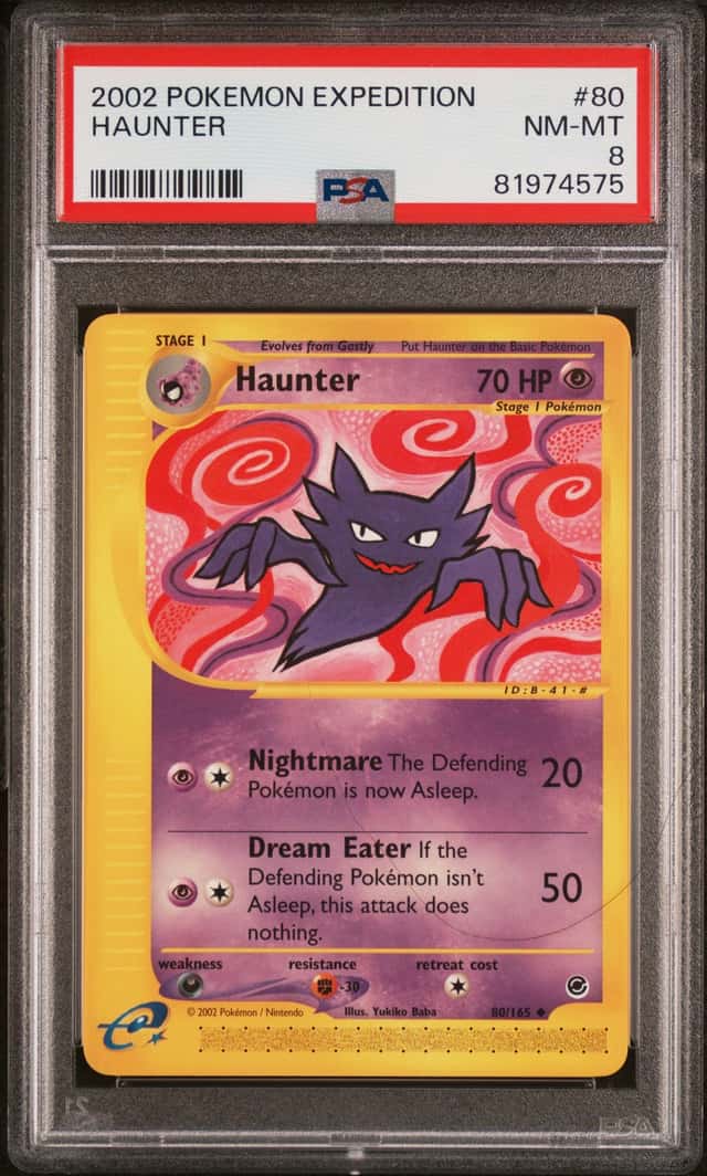 Nintendo Pokémon TCG Haunter 80/165 Expedition Base Set PSA 8 2002 EN