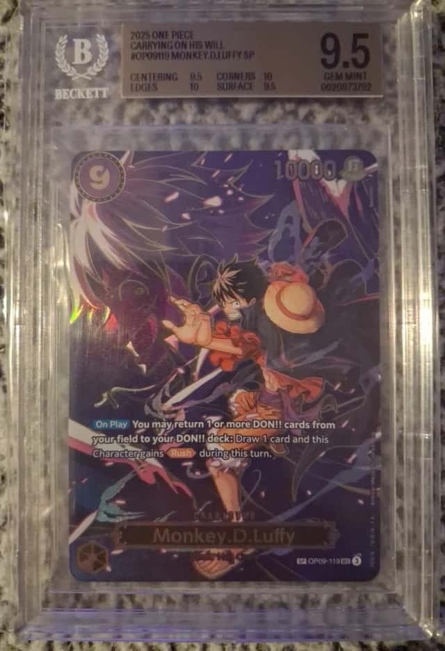 One Piece (OP-13) Carrying On His Will Monkey.D.Luffy SP OP09-119 AltArt BGS 9.5