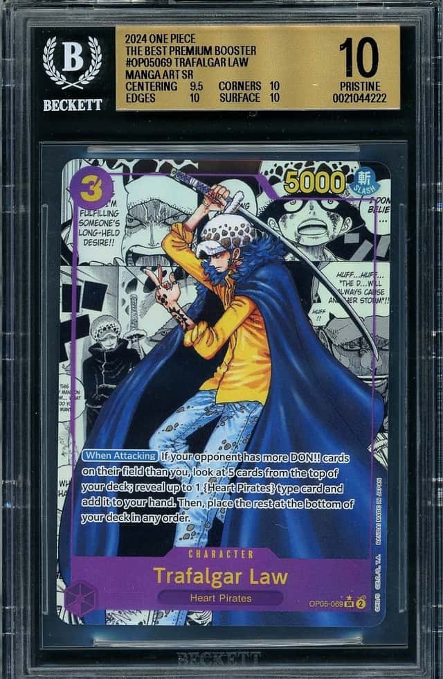 2024 One Piece PRB-01 Trafalgar Law Manga Art SR BGS 10