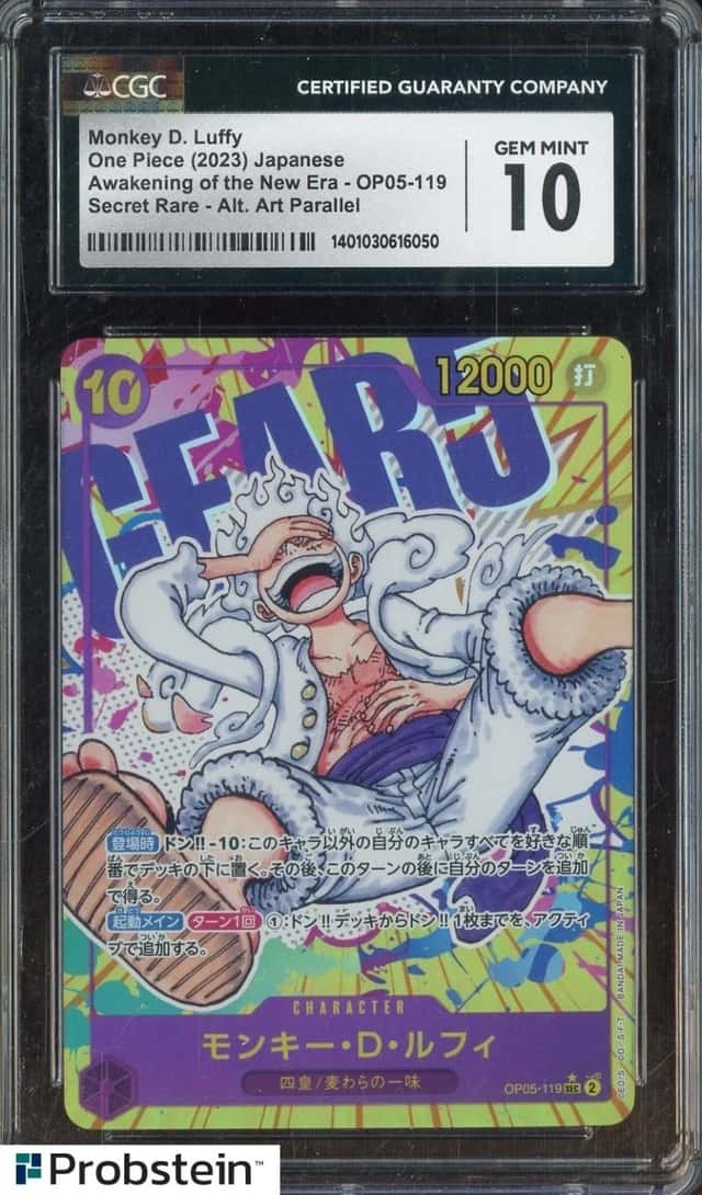 2023 One Piece Japanese Alternate Art OP05-119 Monkey D Luffy Secret Rare CGC 10