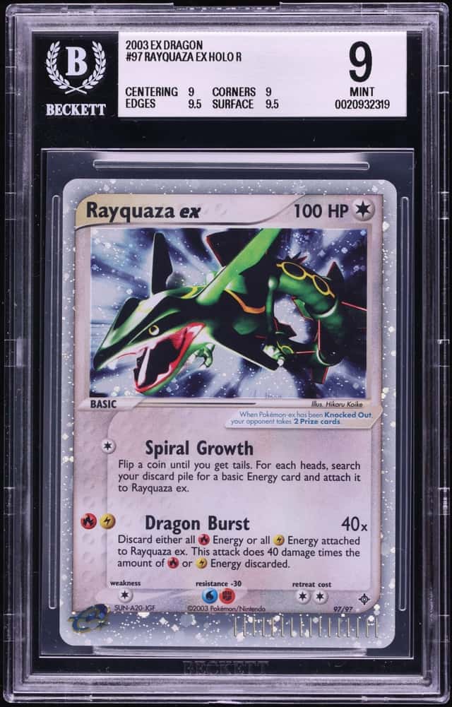 2003 Pokemon EX Dragon Holo Rayquaza EX #97 BGS 9 MINT