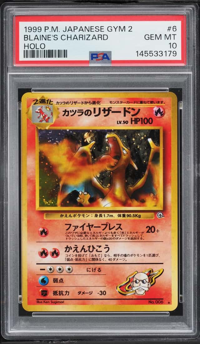 1999 Pokemon Japanese Gym 2 Holo Blaine's Charizard #6 PSA 10 GEM MINT
