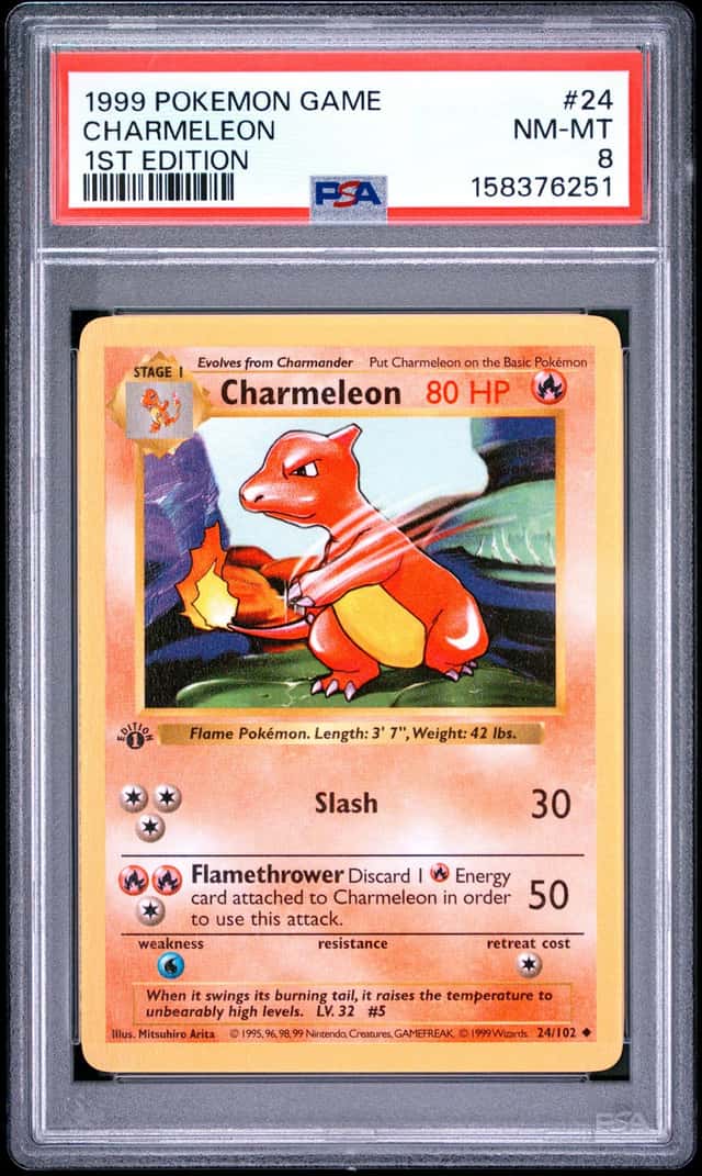 1999 Pokemon Base Set Shadowless 1st Edition Charmeleon #24 PSA 8 NM-MT
