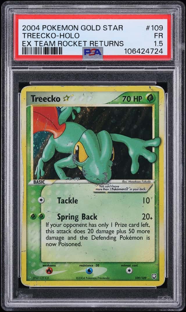 2004 Pokemon EX Team Rocket Returns Holo Treecko Gold Star #109 PSA 1.5 FR