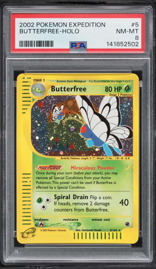 2002 Pokemon Expedition Holo Butterfree #5 PSA 8 NM-MT