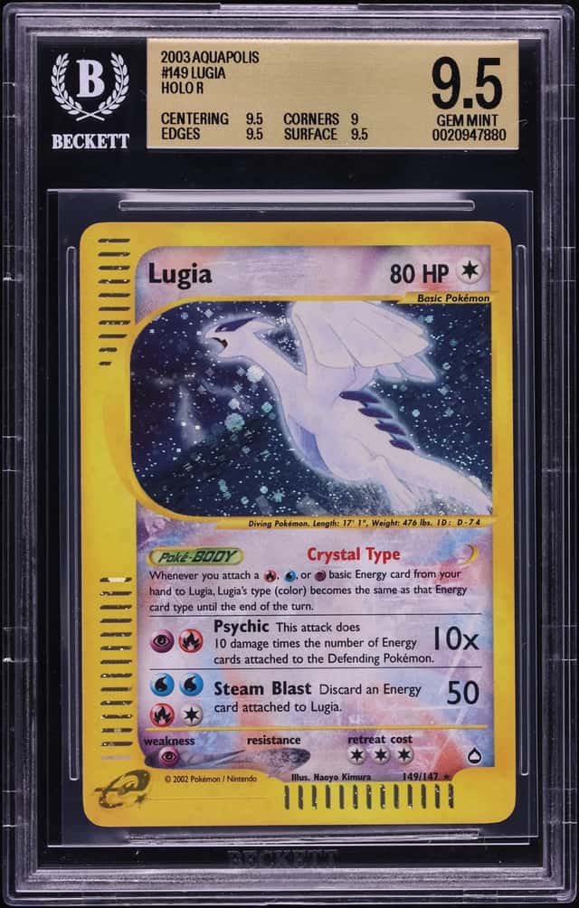 2003 Pokemon Aquapolis Holo Lugia #149 9.5 GEM MINT