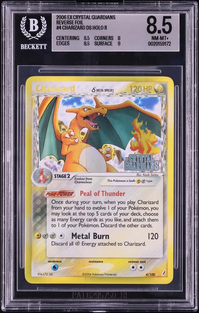 2006 Pokemon EX Crystal Guardians Reverse Holo Charizard #4 BGS 8.5 NM-MT+