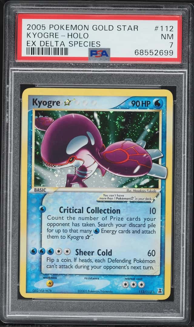 2005 Pokemon EX Delta Species Holo Kyogre Gold Star #112 PSA 7 NRMT