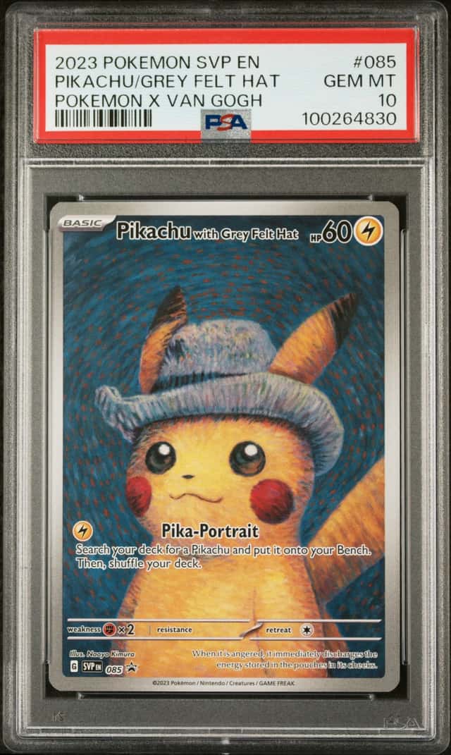 2023 Pokemon Scarlet & Violet Promo Van Gogh Full Art Pikachu With Grey Felt Hat #85 PSA 10 GEM