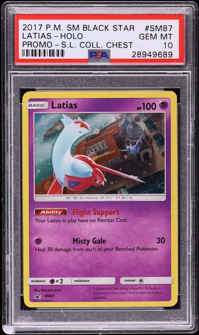 2017 Pokemon Sun & Moon Promo Shining Legends Chest Holo Latias #SM87 PSA 10 GEM MINT
