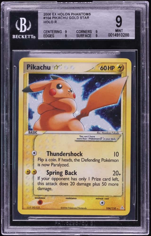 2006 Pokemon EX Holon Phantoms Holo Pikachu Gold Star #104 BGS 9 MINT