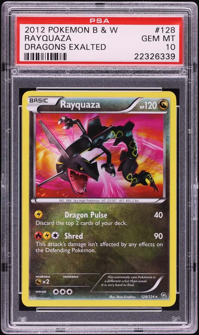 2012 Pokemon Black & White Dragons Exalted Holo Rayquaza #128 PSA 10 GEM MINT
