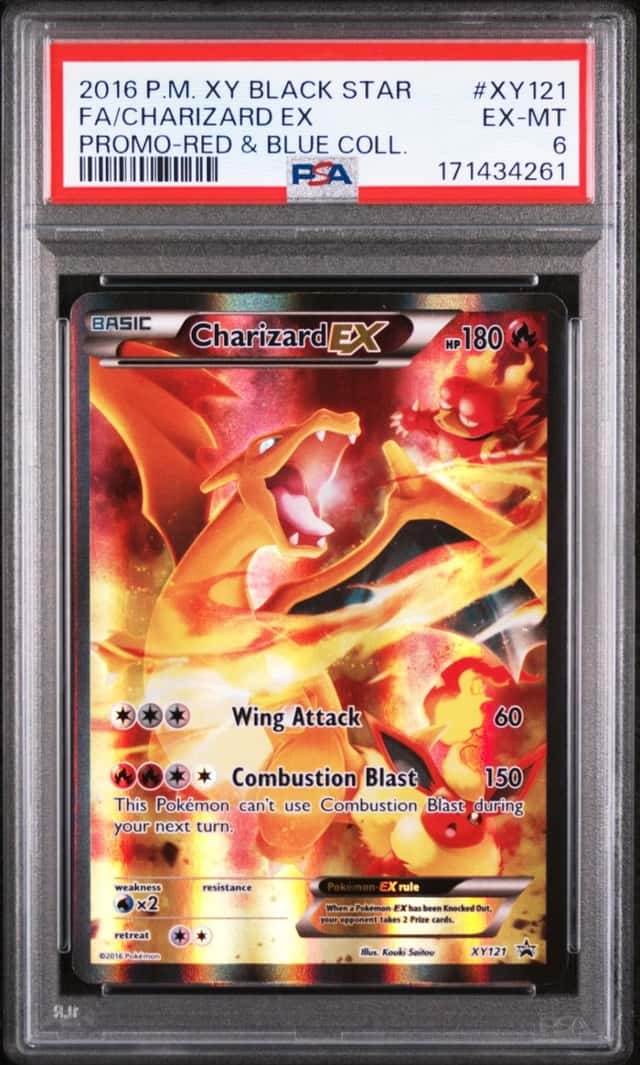 2016 POKEMON XY BLACK STAR PROMO #XY121 FULL ART/CHARIZARD EX PSA 6