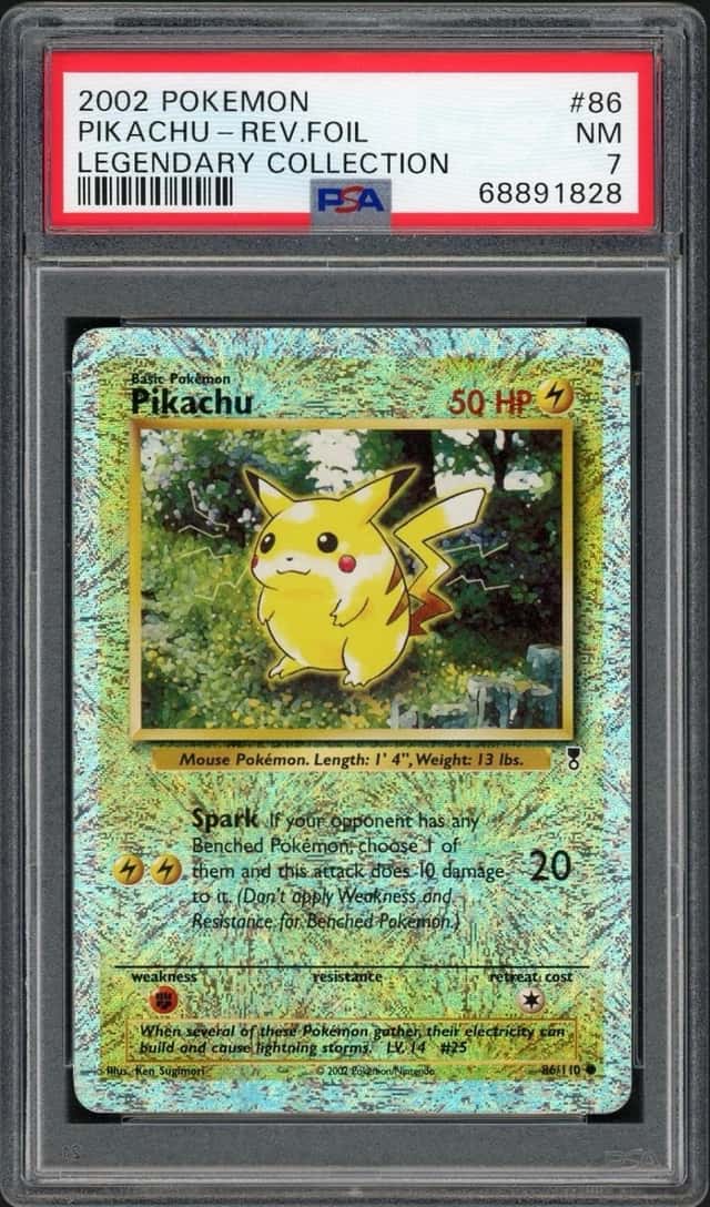 2002 PIKACHU PSA 7 REVERSE foil Pokemon Legendary Coll. 86/110 #86 NM