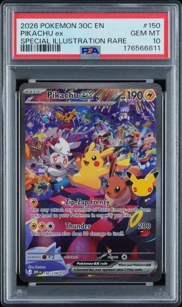 2026 POKEMON 30C EN-30TH CELEBRATION SPECIAL ILLUSTRATION RARE PIKACHU EX PSA 10