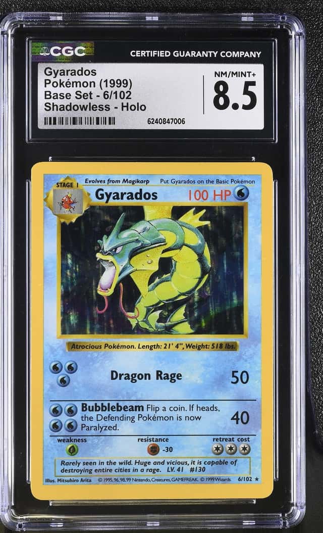 Pokemon Gyarados Holo Base Set Shadowless CGC 8.5 NM/MINT+