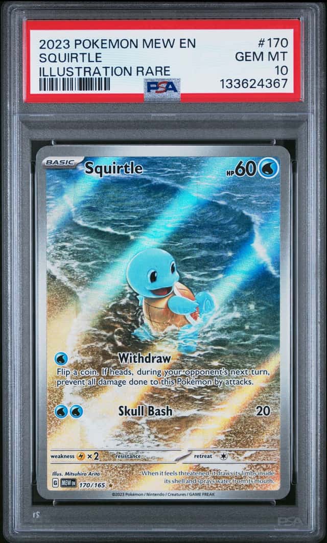 Pokemon TCG Squirtle 170/165 SV 151 Illustration Rare Holo ENG 2023 PSA 10
